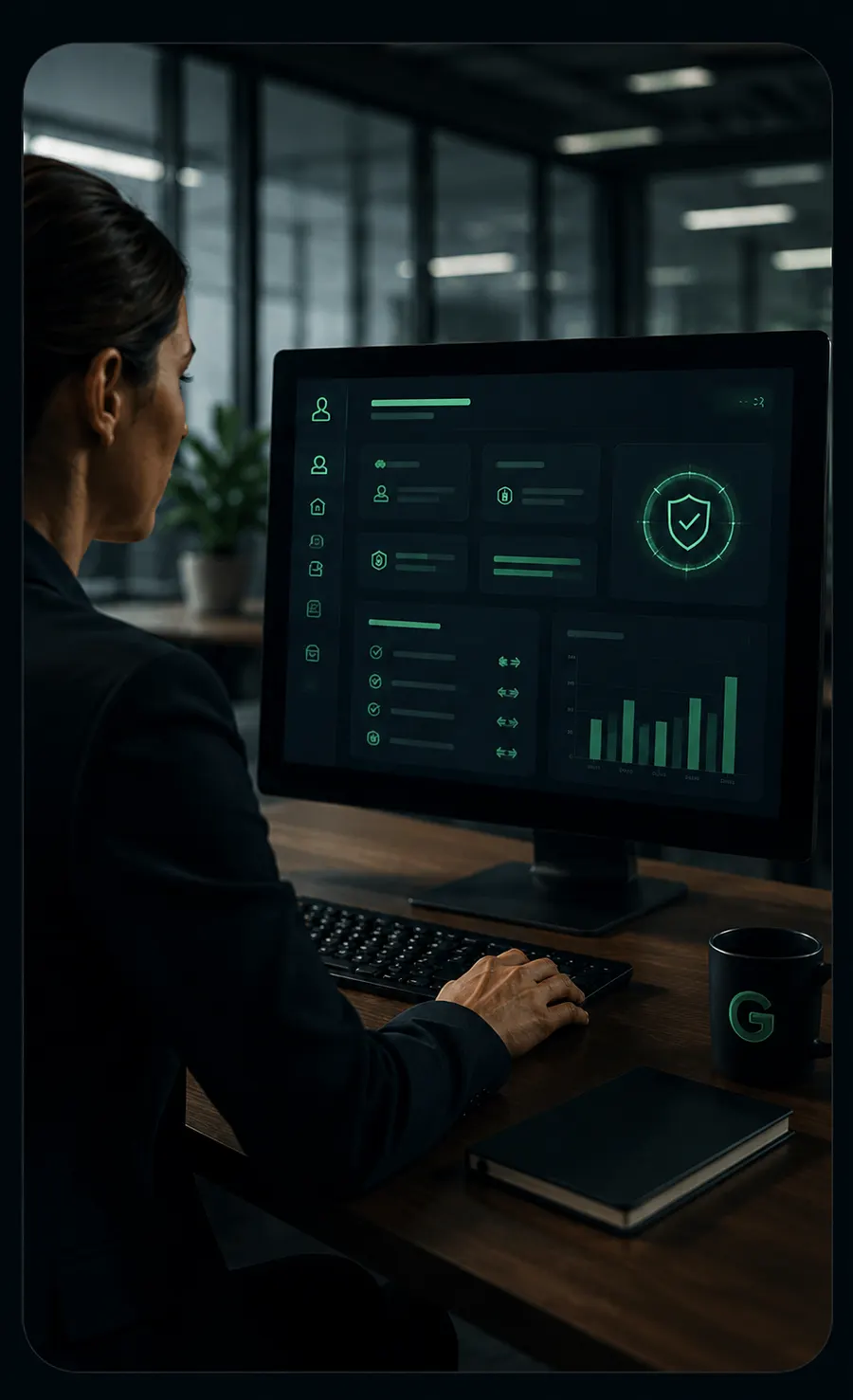 Organization administrator reviewing eligibility and verification signals on a dashboard.